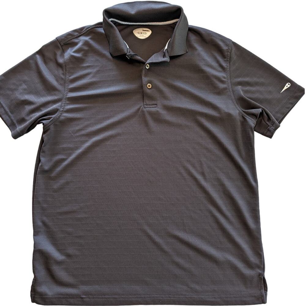 Grand Slam Shirt Mens Extra Large Black Short Sleeve Polo Slim Fit Golf Preppy